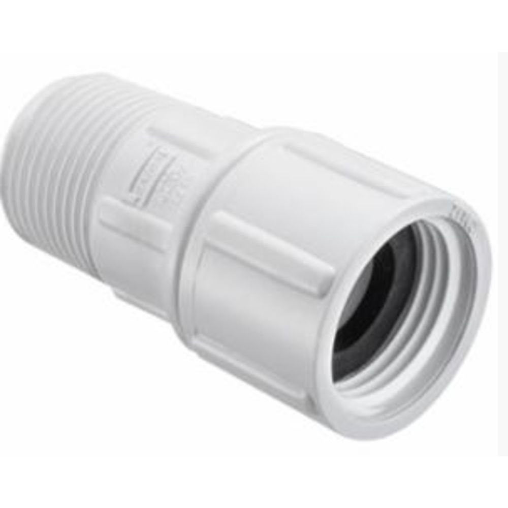 Female Hose Swivel Adapter w/ Washer PVC - 3/4 MPT x 3/4 FHT
