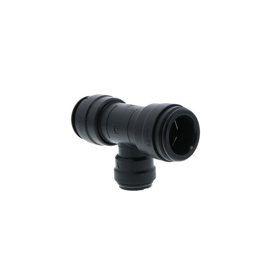John Guest Reducing Tee BLACK ACETAL - 22mm x 22mm x 15mm