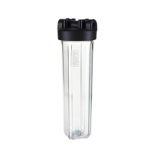 Hydronix 20" x 4.5" Housing, Hi-Temp, Clear Body, Black Cap 1.5"