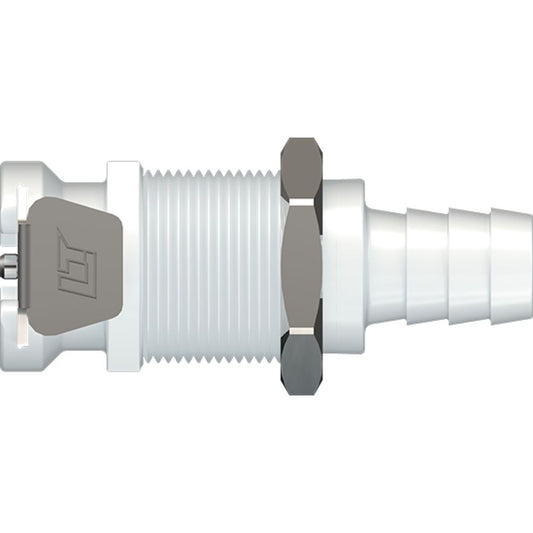LinkTech 40AC Series Panel Mt. Female, Non-valved, 3/8" HB, Natural Acetal
