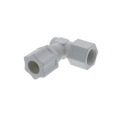 JACO 45-8-6-P-PG Polypropylene Female Elbow 1/2 OD Tube x 3/8 MPT