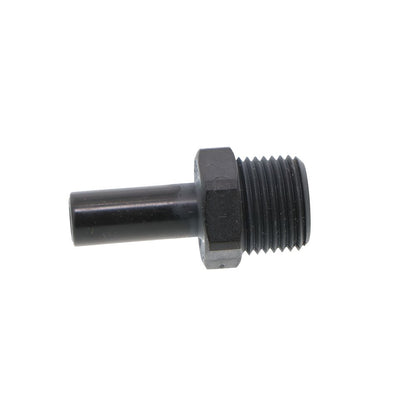John Guest Stem Adapter Black Polypropylene  - 3/8 x 3/8 NPTF