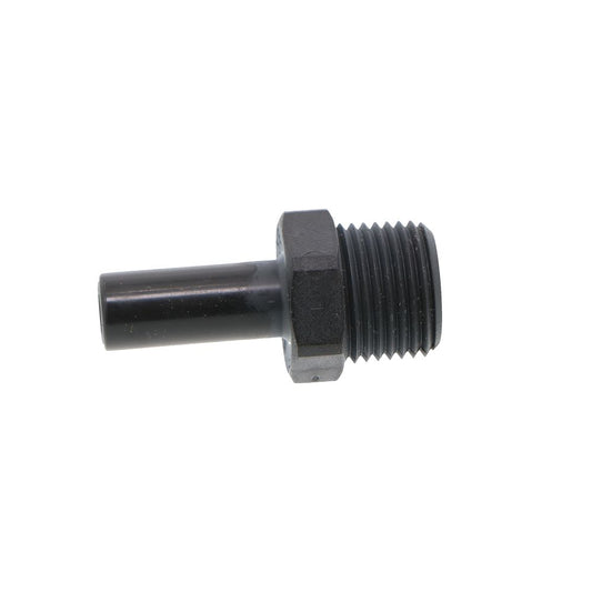 John Guest Stem Adapter Black Polypropylene  - 3/8 x 3/8 NPTF