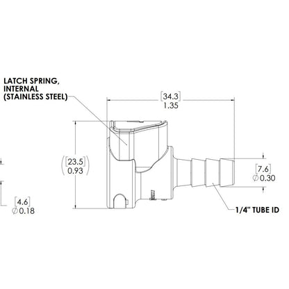 LinkTech 50AC In-Line Socket, NV, 1/4" HB