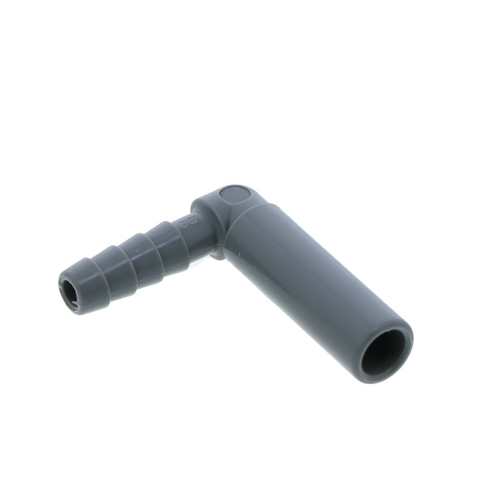 John Guest Stem Elbow Barb Connector  - 3/8 OD Stem x 1/4 ID Barb