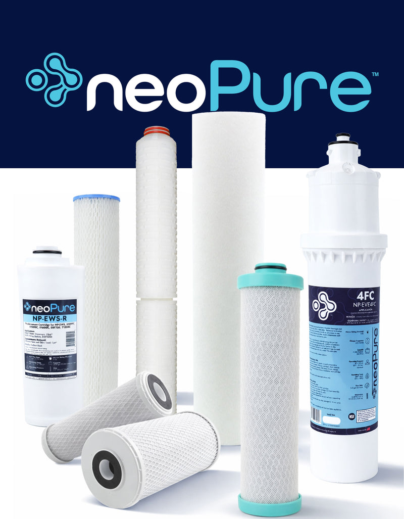 neo™ Water Filtration Cartridges & Filters Collection of neoPure water filters.