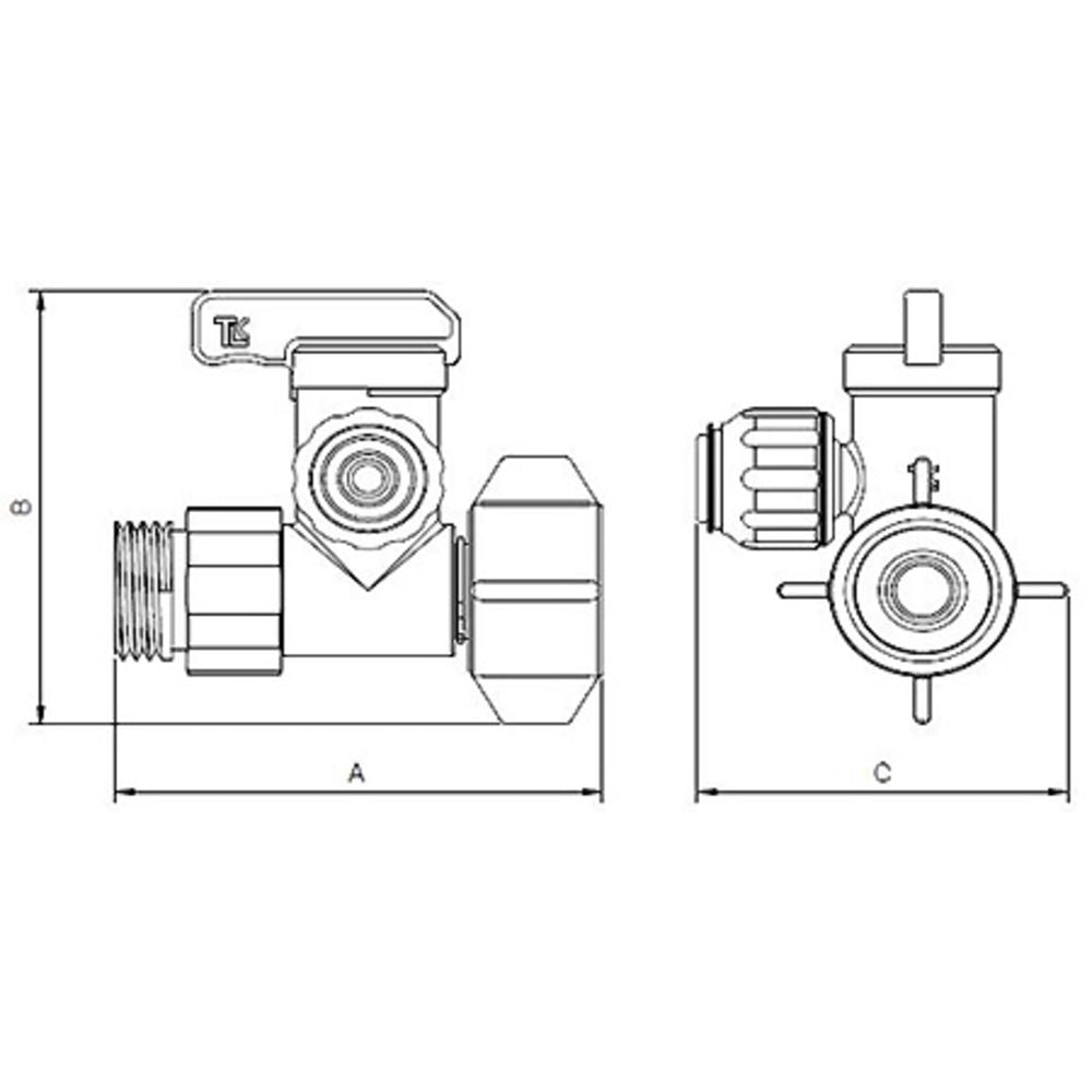Twistloc AVA-6754 Angle Stop Adapter Valve 1/2 x 1/2 x 1/4