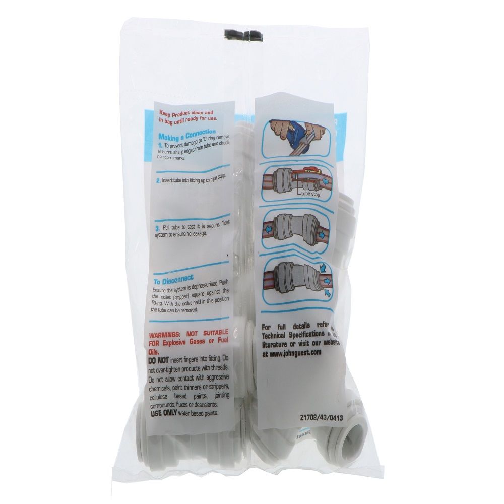 John Guest Union Connector Polypro - 1/2