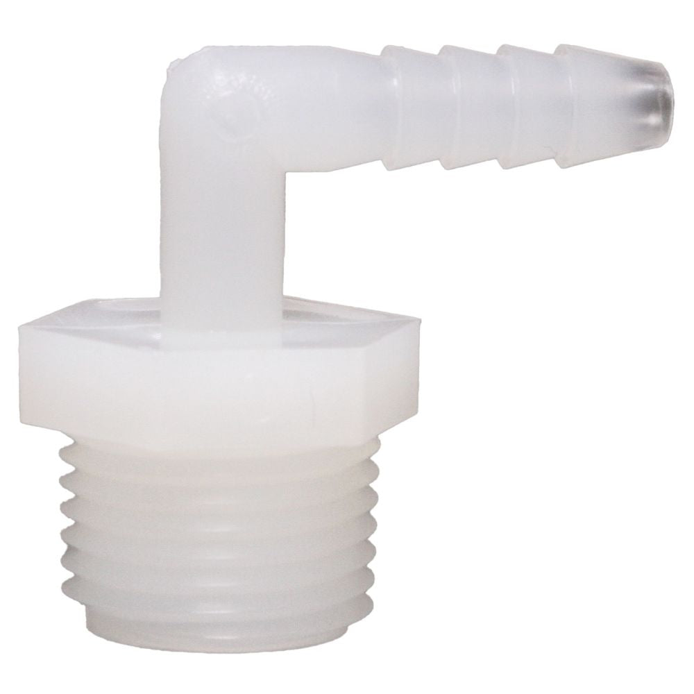 Male Elbow Barb x Male NPT - 3/8" HB x 3/4" MNPT
