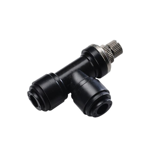 NeoFit - Acetal Black Flow Control Elbow Union 3/8" tube
