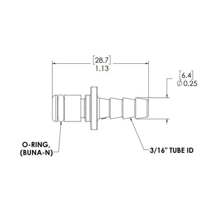 LinkTech 20AC In-Line Plug, NV, 3/16" HB