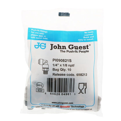 John Guest Swivel Elbow NPTF - 1/4 x 1/8  NPTF