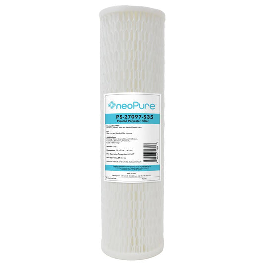 Neo-Pure PS-27097-S35 9-3/4" High Efficiency Pleated Filter 0.35 micron