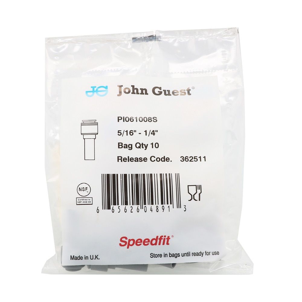John Guest Reducer Stem -  1/4 x 5/16 Stem