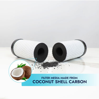 Neo-Pure CTO1-2510-S 2-1/2" x 10" Carbon Block Filter 5 Micron with 6 oz Siliphos CTO/Scale Prevention