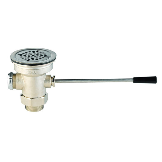 T&S Brass B-3960-01 Lever Waste Valve w/ Overflow Assy, 3" Sink Open, 2 x 1-1/2 Adapter