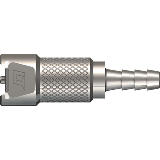 LinkTech 20CB Series Straight Female, Valved, 3/16" HB, Chrome Brass, Buna N