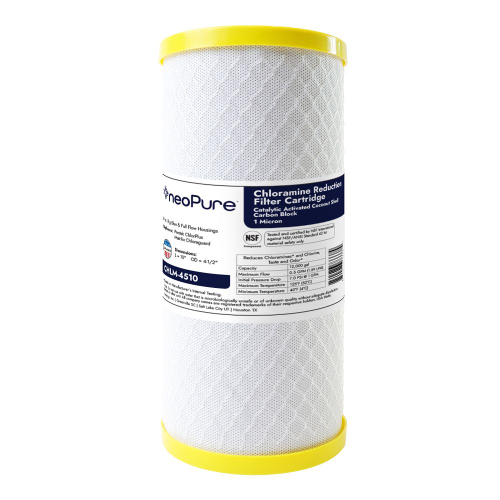 neoPure CHLM-4510 9-7/8" x 4-1/2" Chloramine Carbon Block Filter 1 micron