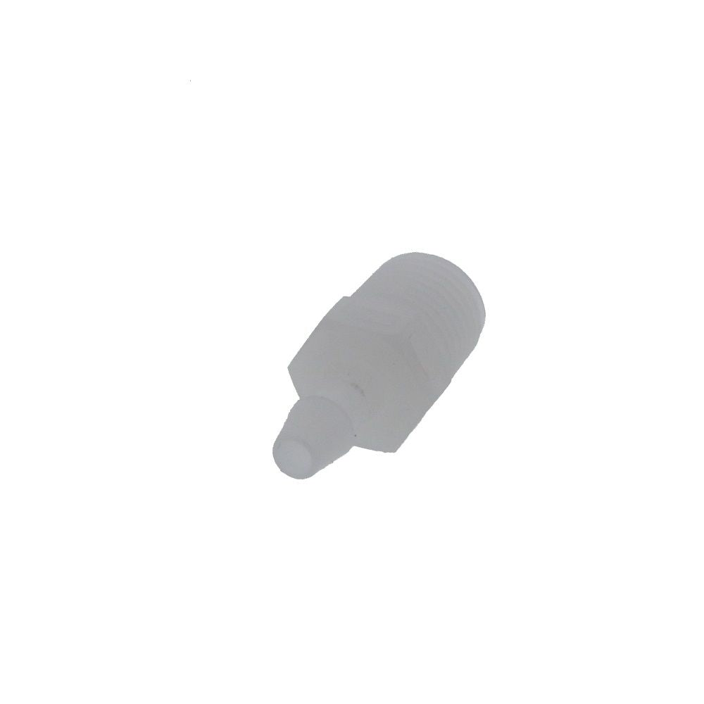 FitQuik PVDF [Kynar] Thread to Tube Straight Fitting - 1/4 NPT to 3/16 ID Barb