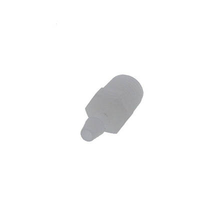 FitQuik PVDF [Kynar] Thread to Tube Straight Fitting - 1/4 NPT to 3/16 ID Barb