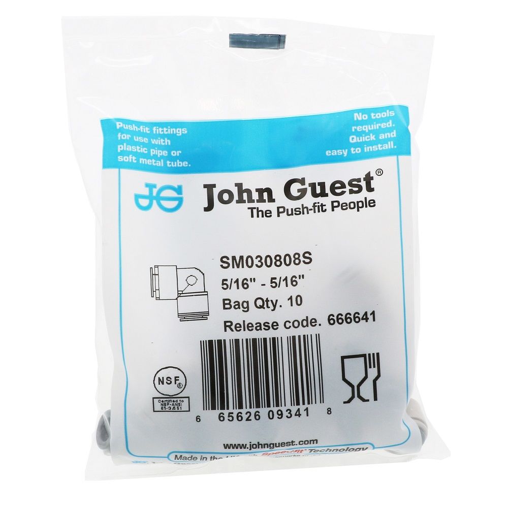 John Guest Superseal Elbow - 5/16 Superseal x 5/16