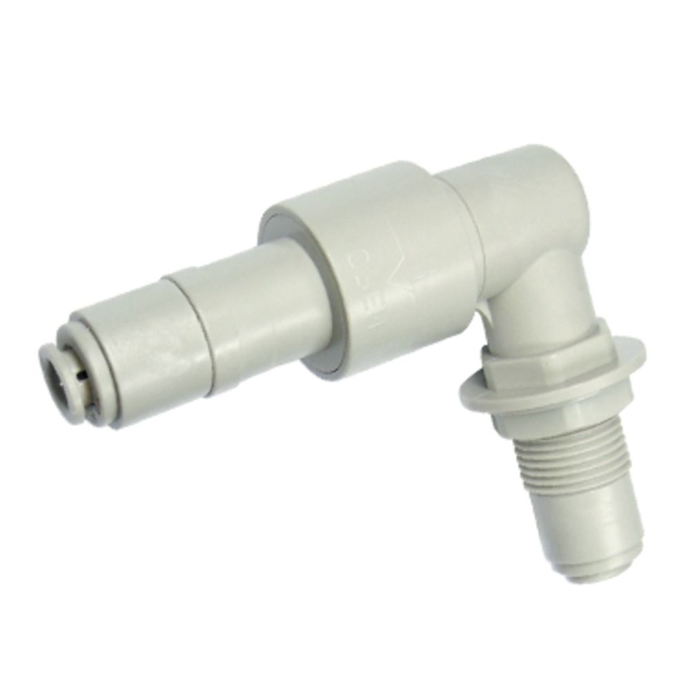 DMfit Stop Quick Connect Bulkhead Union Elbow - 1/4 x 1/4