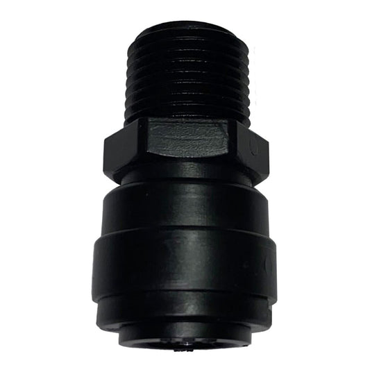 NeoFit - Acetal Black Male Connector 5/8" Tube OD x 1/2" NPTF