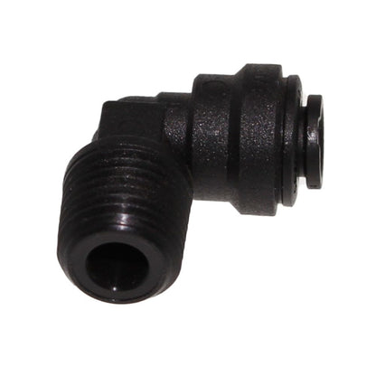 John Guest Fixed Elbow NPTF Black Polypropylene - 1/4 x 1/4 NPTF