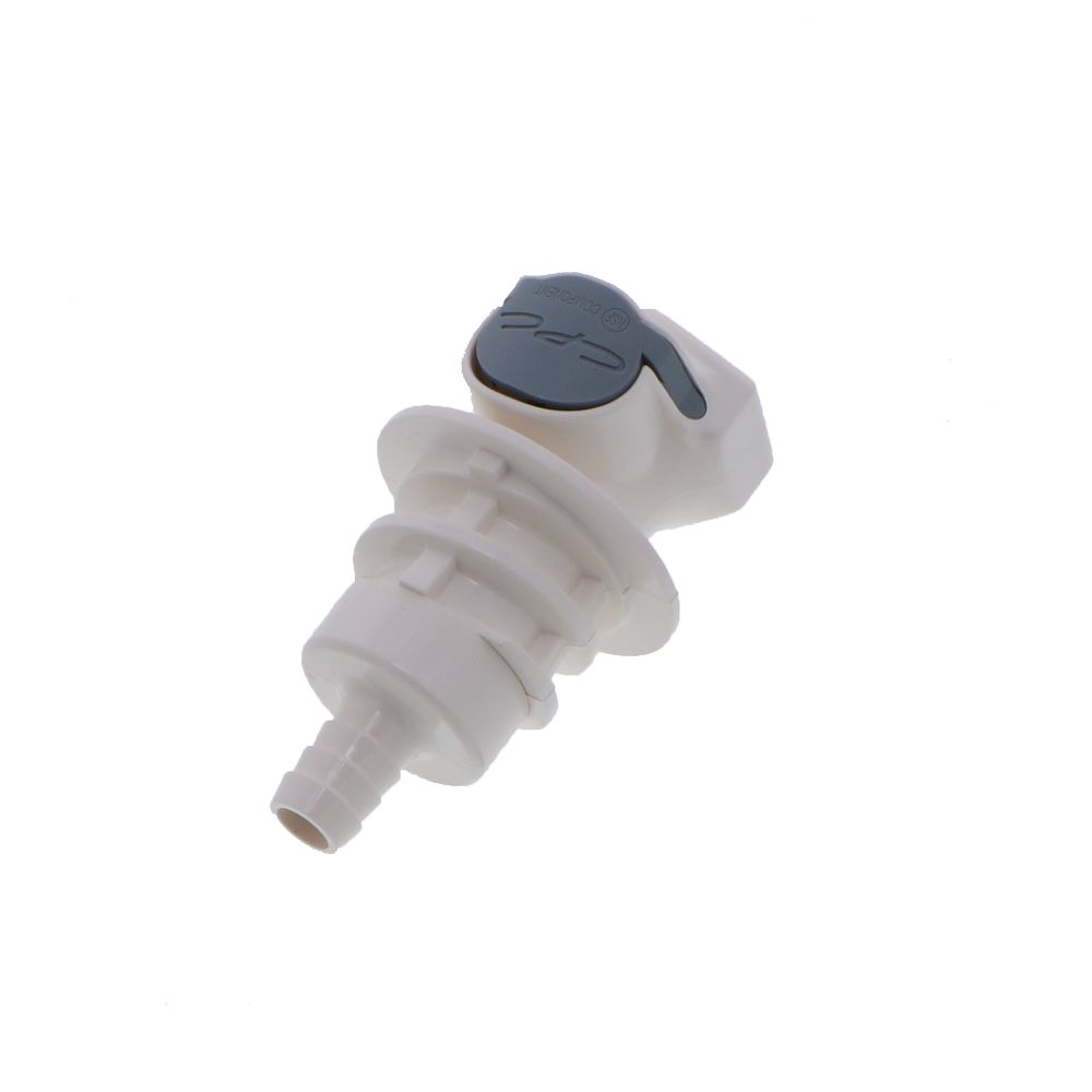 HFCD16635 Valved Panel Mount Hose Barb Coupling Body 3/8 ID Barb