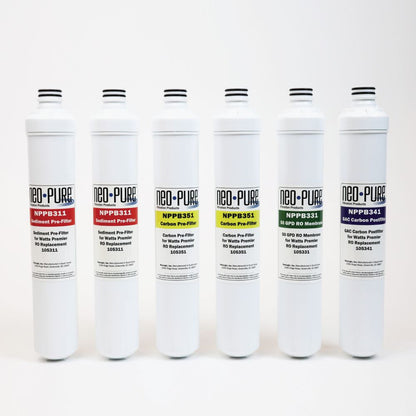 Neo-Pure RO Pure One Year Pre and Post filter Kit with Membrane Replacement For Watts Premier 531155