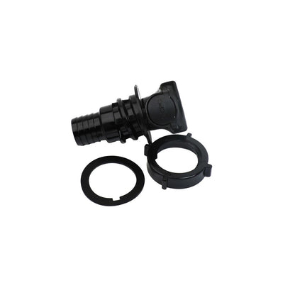 HFCD161257 Valved Panel Mount Hose Barb Coupling Body  3/4 ID Barb