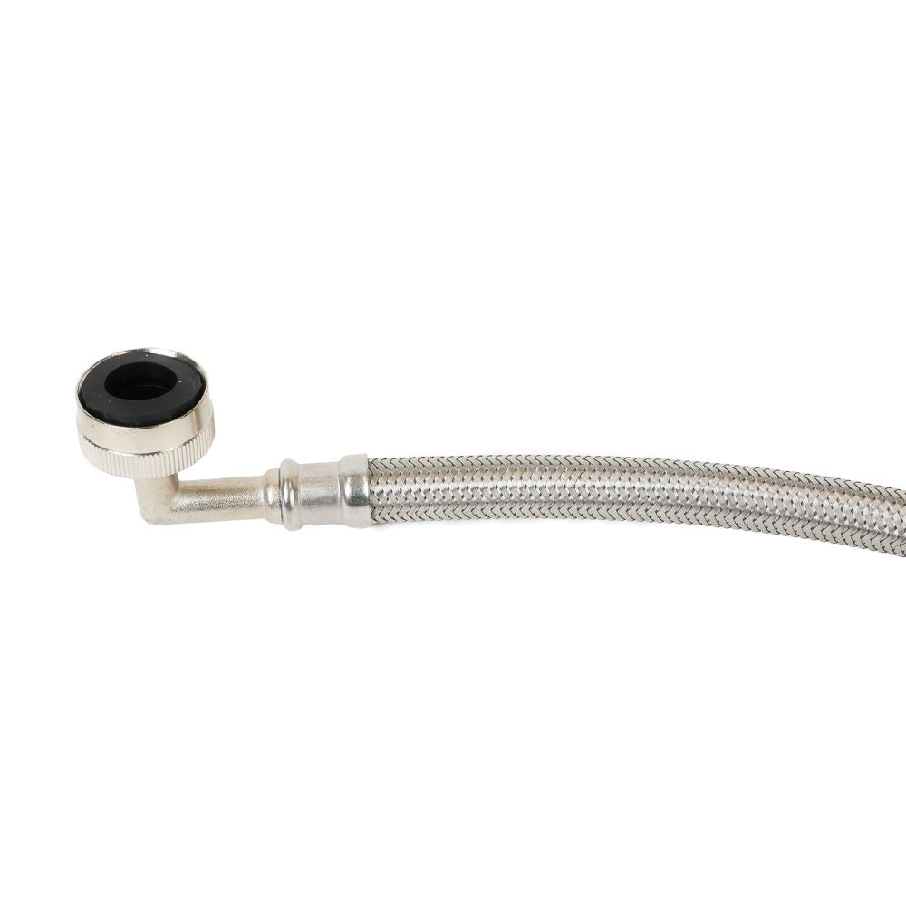 Braided 304 SS Wash Machine Hose ¾ FHT x ¾ FHT 90° End 30" Length