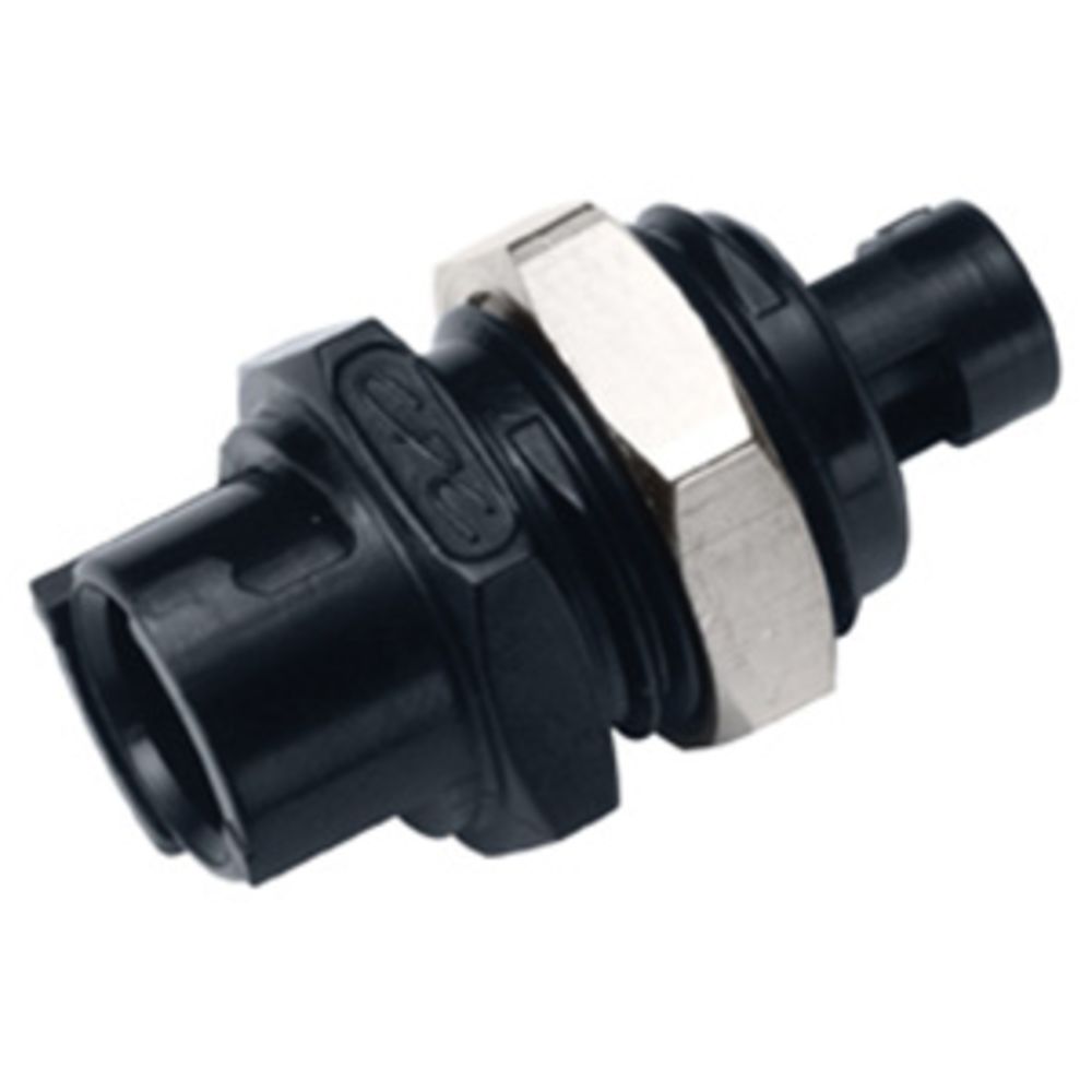 SMFPMD01BLK Valved Panel Mount Hose Barb Black Coupling Body 1/16 ID Barb Black