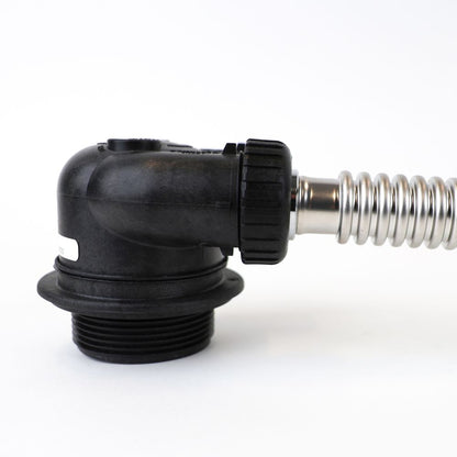 Flexible Stainless Steel Water Softener Connector – Clack Valve Connection by QC x 24” 