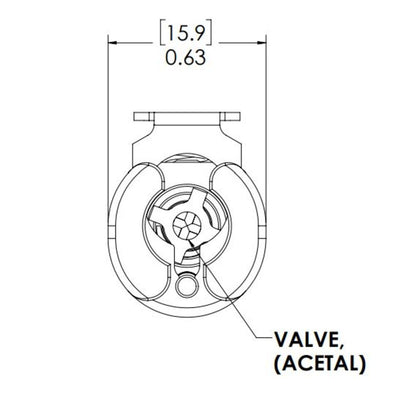 LinkTech 20AC Male Thread Socket, Valved, 1/8" MNPT