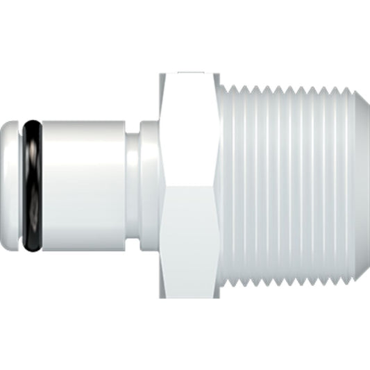 LinkTech 40AC Series Male Thread Male, Non-valved, 3/8" BSPT, Natural Acetal, Buna N