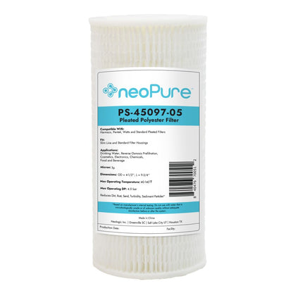 Neo-Pure PS-45097-05 9-3/4" BB High Efficiency Pleated Filter 5 micron