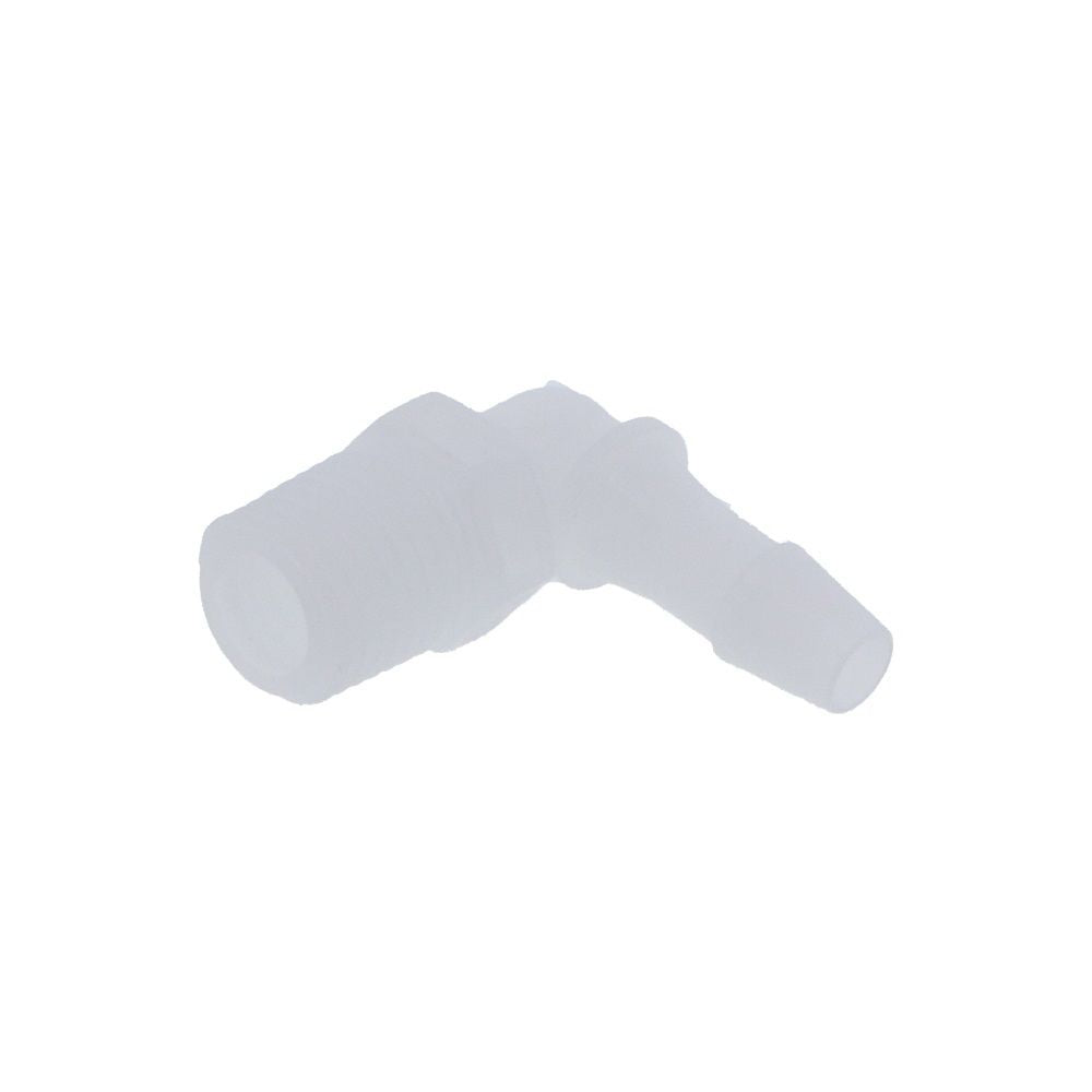 FitQuik PVDF [Kynar] Thread to Tube Elbow Fitting - 1/4 MPT to 1/4 ID Barb