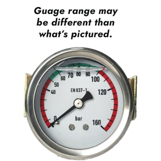 Water Pressure Gauge 100 PSI, 1/4" MPT, 2.0" Plastic Dial, Center Back Uclamp, SS Case
