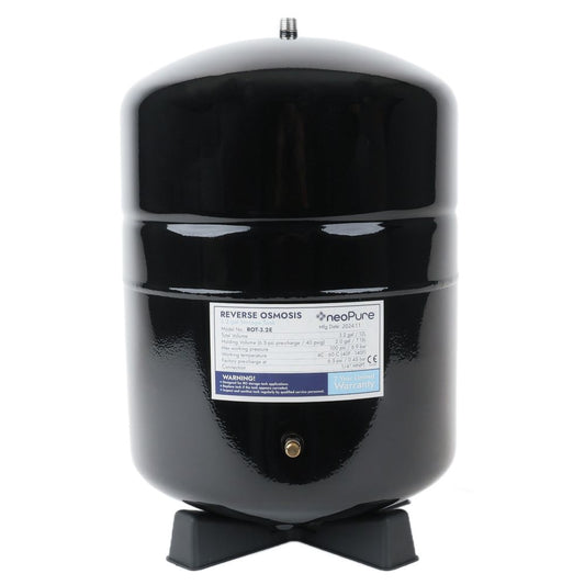 NeoPure Tank RO Storage 3.2 Gal, 9.5" dia x 13.8" h, 1/4" MNPT Black