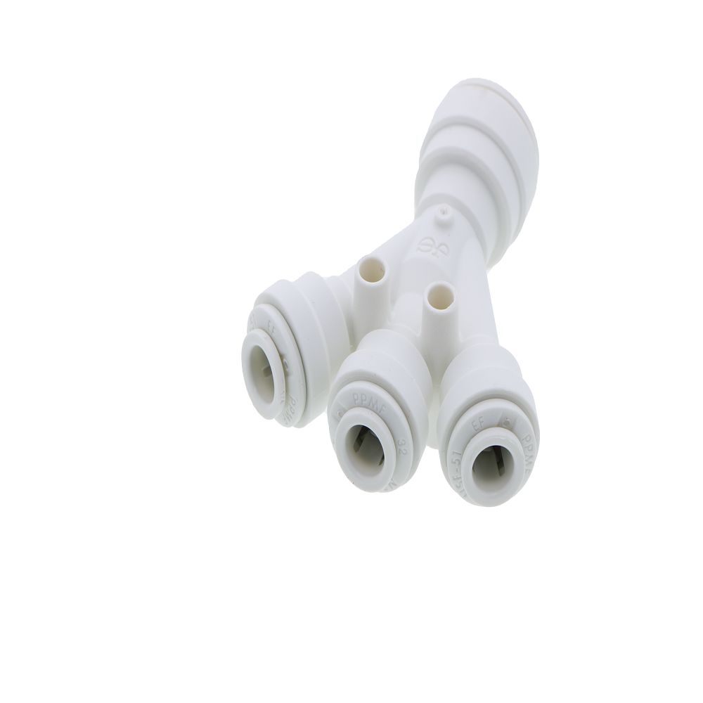 John Guest Three Way Divider Polypro  - 3/8 Inlet x 1/4 Outlets
