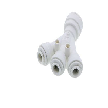John Guest Three Way Divider Polypro  - 3/8 Inlet x 1/4 Outlets