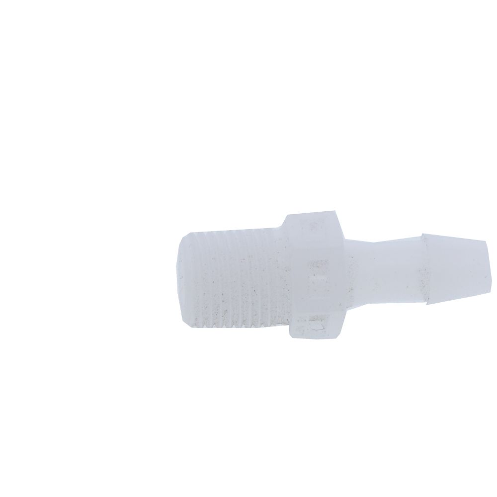 FitQuik PVDF [Kynar] Thread to Tube Straight Fitting - 1/8 NPT to 3/16 ID Barb