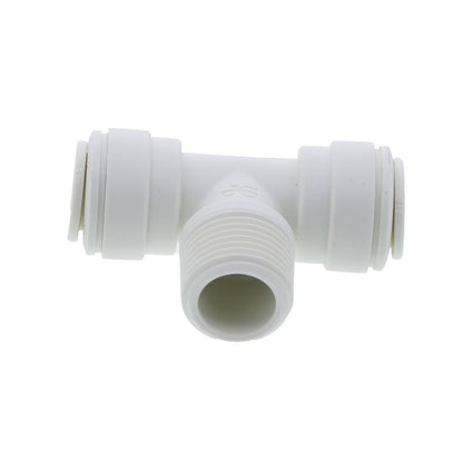 John Guest Fixed Tee Adapter Polypro - 3/8 x 3/8 x 3/8 MNPT Branch