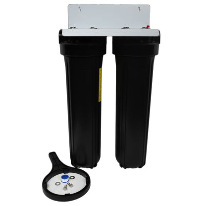 20" Big Flow Twin Series Plumbed Filter Housing DIY 3/4" FPT
