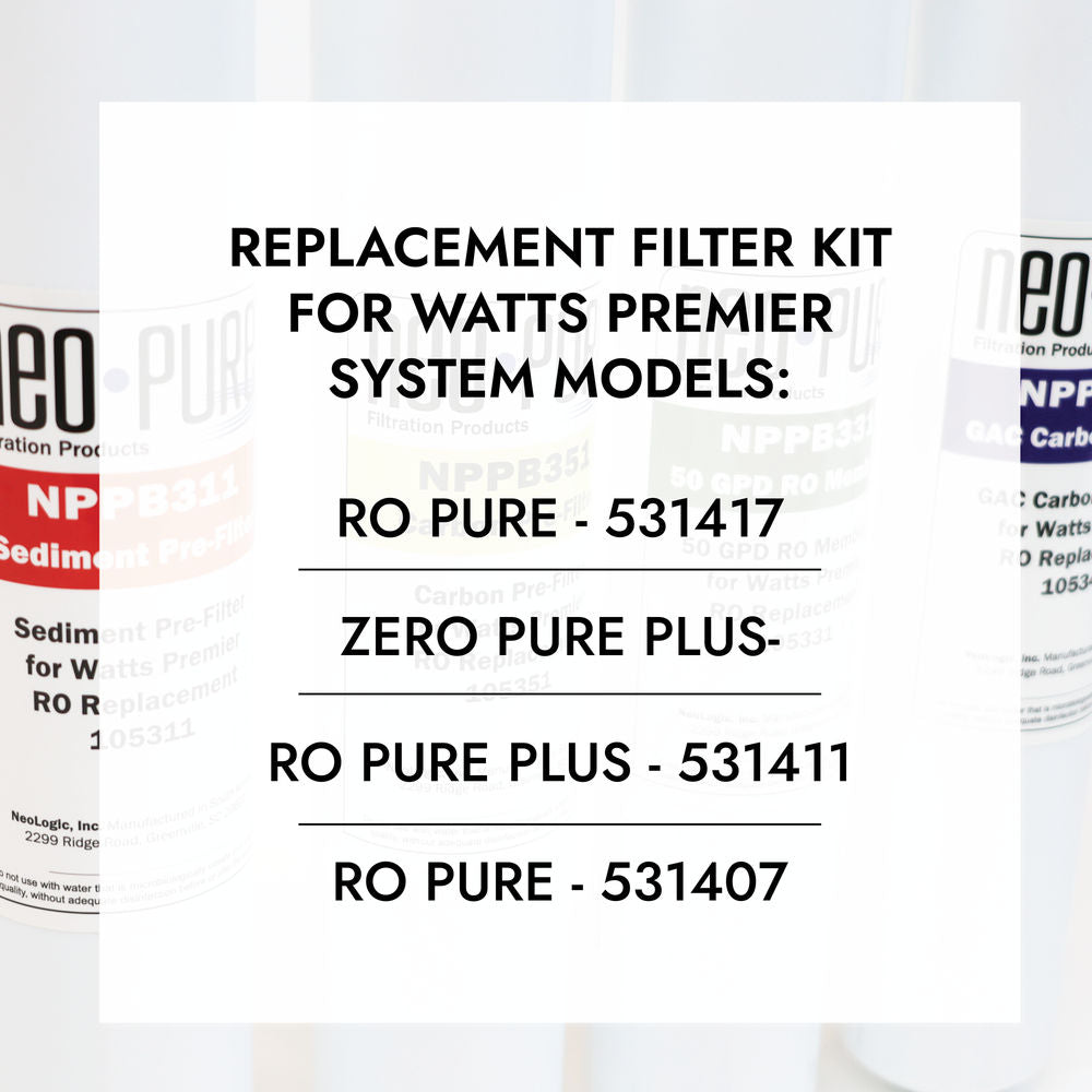 Neo-Pure RO Pure 6 Month Replacement Prefilter Kit For The Watts Premier 531102