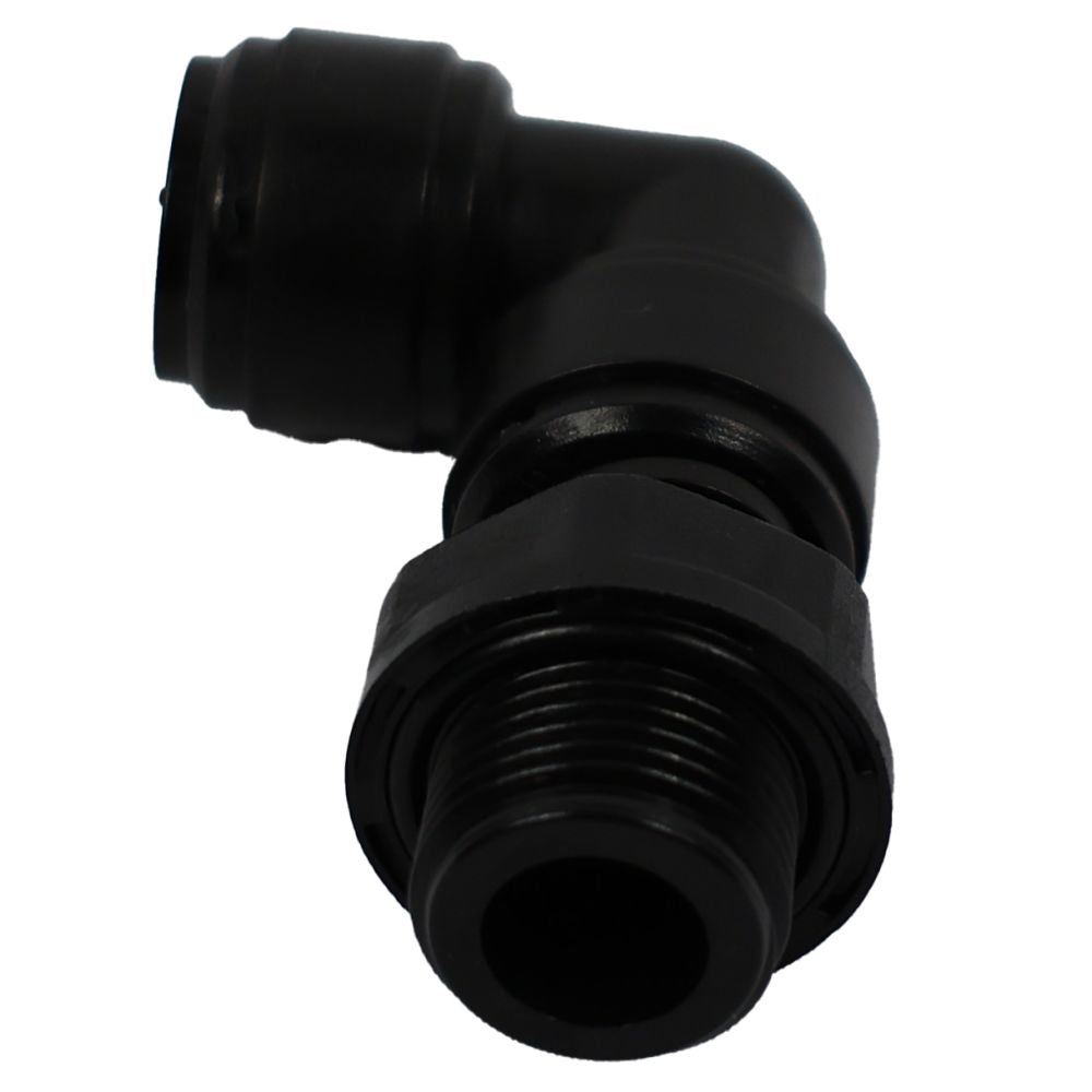 NeoFit - Acetal Black Male Elbow Swivel- 10mm tube OD x 3/8"BSP[P]