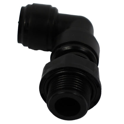 NeoFit - Acetal Black Male Elbow Swivel- 10mm tube OD x 3/8"BSP[P]