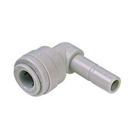 White DMfit Plug-In Stem Elbow - 1/4 Tube x 3/8 Stem