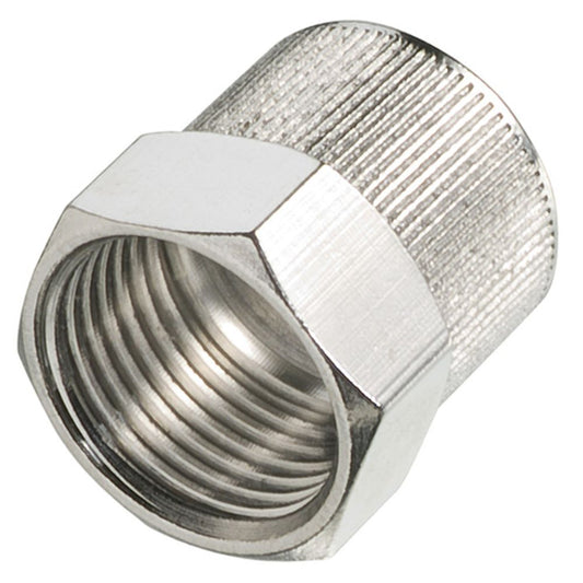 3/8" PTF Electroless Nickel Plated Brass Ferruleless Nut